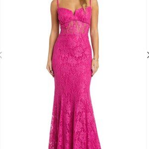 Brand New Fitted Corset Hot Pink Formal Dress